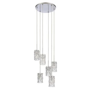 Atlas Forma de Crystal 17.5'' Wide 6-Light Pendant - Polished Chrome Lighting for Modern Dining Spaces CL11772-CH