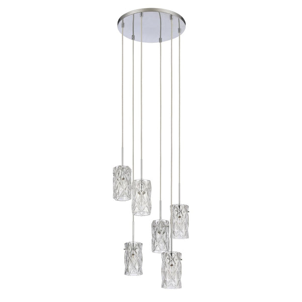 Atlas Forma de Crystal 17.5'' Wide 6-Light Pendant - Polished Chrome Lighting for Modern Dining Spaces CL11772-CH