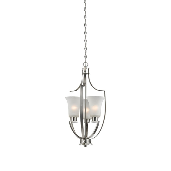 Atlas Foyer 15'' Wide 3-Light Pendant - Stylish Brushed Nickel Fixture for Modern Entryway Illumination CL11773-NK