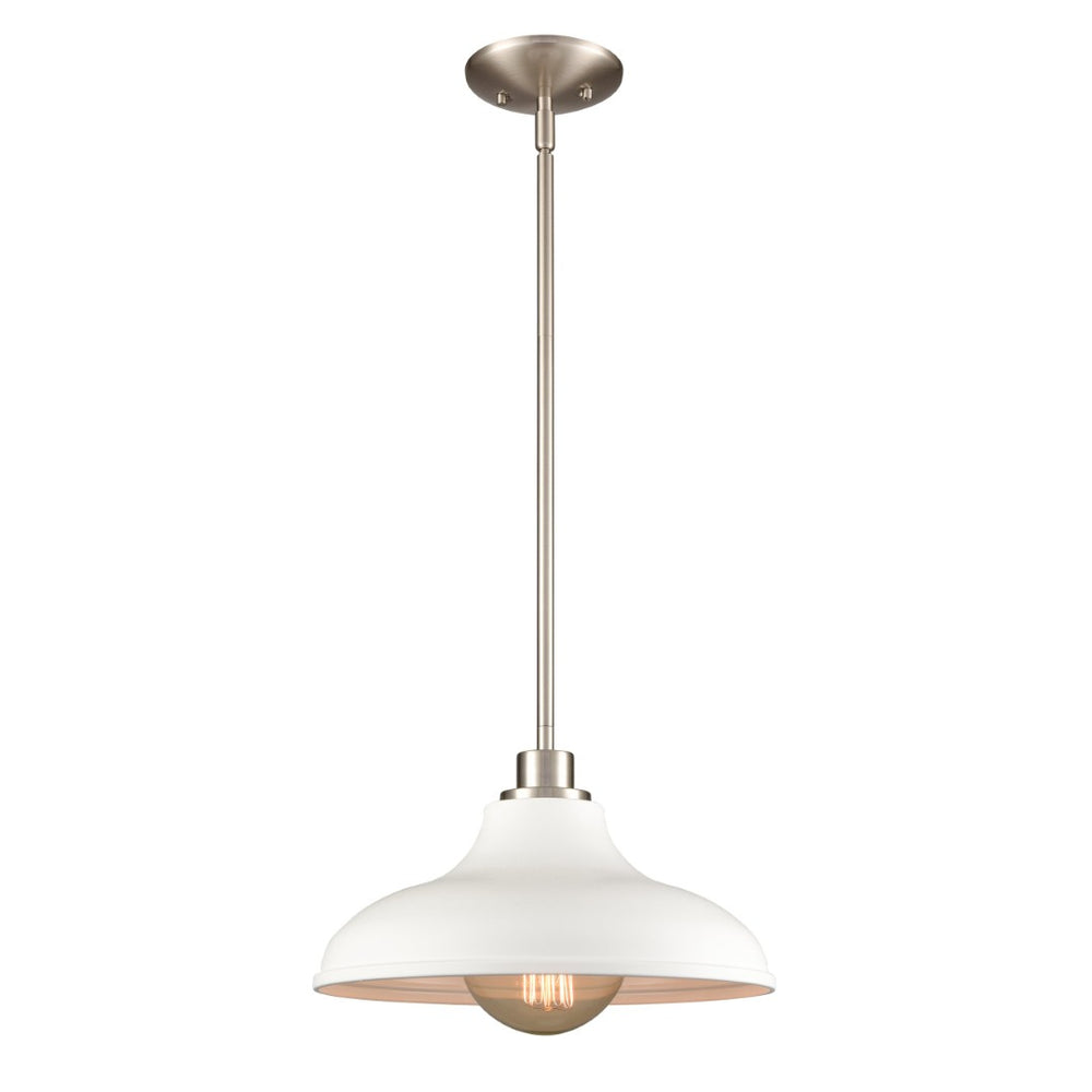 Atlas Grenville 13'' Wide Industrial Pendant Light - Brushed Nickel, Modern Design for Any Space CL11774-WH