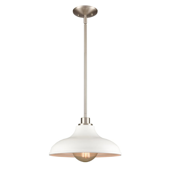 Atlas Grenville 13'' Wide Industrial Pendant Light - Brushed Nickel, Modern Design for Any Space CL11774-WH