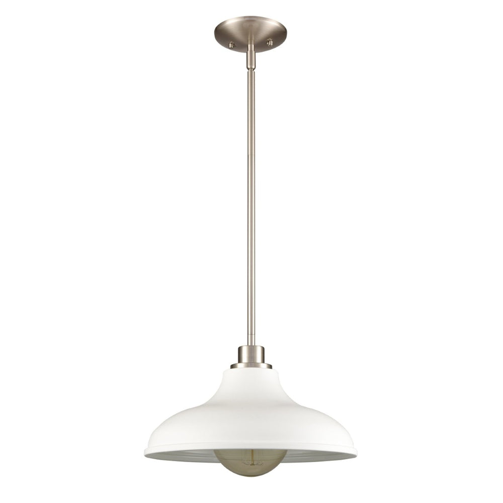 Atlas Grenville 13'' Wide Industrial Pendant Light - Brushed Nickel, Modern Design for Any Space CL11774-WH