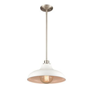 Atlas Grenville 13'' Wide Industrial Pendant Light - Brushed Nickel, Modern Design for Any Space CL11774-WH