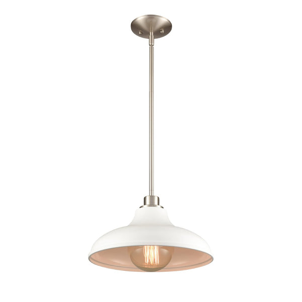 Atlas Grenville 13'' Wide Industrial Pendant Light - Brushed Nickel, Modern Design for Any Space CL11774-WH