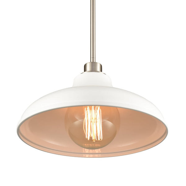 Atlas Grenville 13'' Wide Industrial Pendant Light - Brushed Nickel, Modern Design for Any Space CL11774-WH