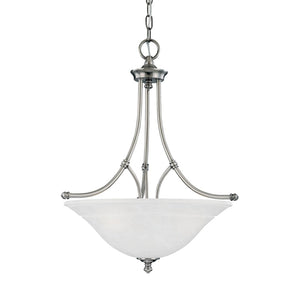 Atlas Harmony 21'' Wide 3-Light Pendant - Satin Pewter, Elegant Frosted Glass, Perfect for Dining & Entryways CL11776-SV