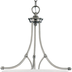 Atlas Harmony 21'' Wide 3-Light Pendant - Satin Pewter, Elegant Frosted Glass, Perfect for Dining & Entryways CL11776-SV