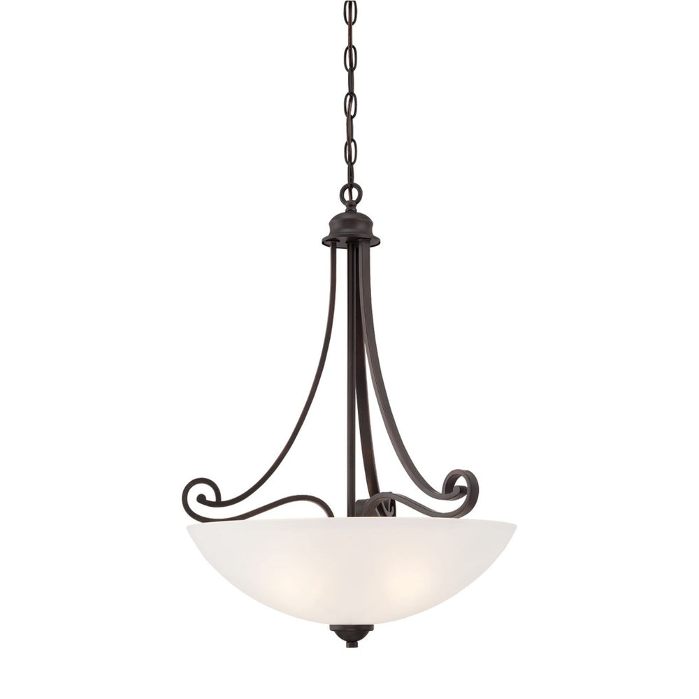 Atlas Haven 3-Light Pendant - Elegant Espresso Fixture with Dome Glass Shades for Dining & Entryways CL11777-BN