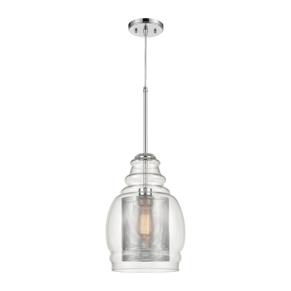 Atlas Herndon 11'' Wide 1-Light Pendant - Contemporary Clear Glass & Antique Gold Accent for Modern Spaces CL11778-CH