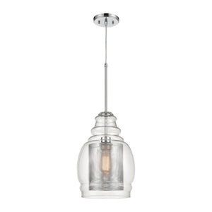 Atlas Herndon 11'' Wide 1-Light Pendant - Contemporary Clear Glass & Antique Gold Accent for Modern Spaces CL11778-CH