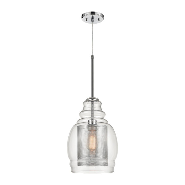 Atlas Herndon 11'' Wide 1-Light Pendant - Contemporary Clear Glass & Antique Gold Accent for Modern Spaces CL11778-CH