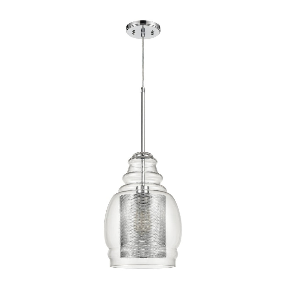 Atlas Herndon 11'' Wide 1-Light Pendant - Contemporary Clear Glass & Antique Gold Accent for Modern Spaces CL11778-CH