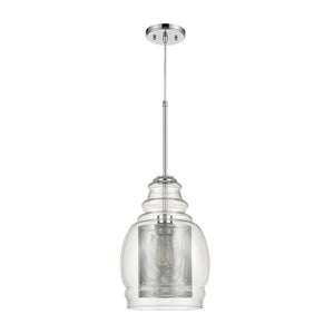 Atlas Herndon 11'' Wide 1-Light Pendant - Contemporary Clear Glass & Antique Gold Accent for Modern Spaces CL11778-CH