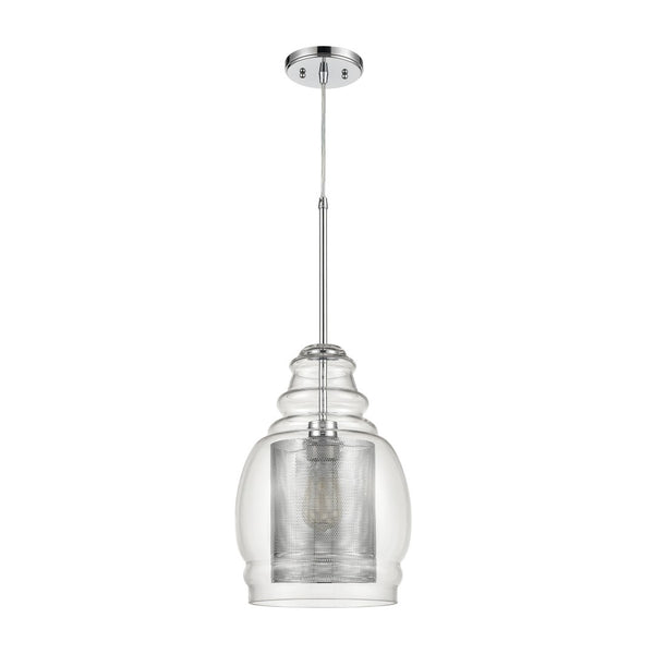 Atlas Herndon 11'' Wide 1-Light Pendant - Contemporary Clear Glass & Antique Gold Accent for Modern Spaces CL11778-CH