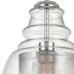 Atlas Herndon 11'' Wide 1-Light Pendant - Contemporary Clear Glass & Antique Gold Accent for Modern Spaces CL11778-CH