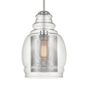 Atlas Herndon 11'' Wide 1-Light Pendant - Contemporary Clear Glass & Antique Gold Accent for Modern Spaces CL11778-CH