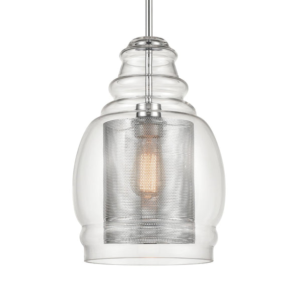 Atlas Herndon 11'' Wide 1-Light Pendant - Contemporary Clear Glass & Antique Gold Accent for Modern Spaces CL11778-CH