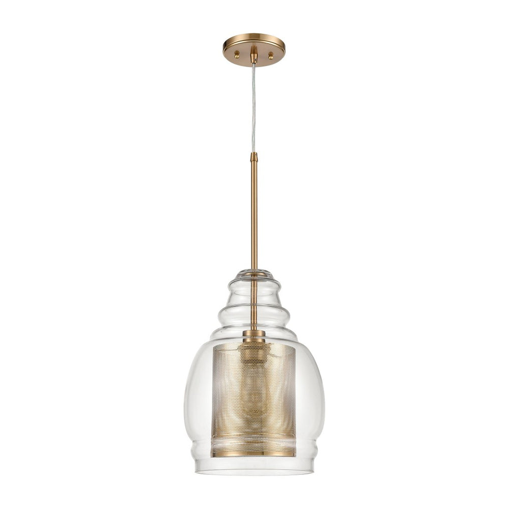 Atlas Herndon 11" Wide Pendant Light - Antique Gold & Clear Glass Shade, Ideal for Modern Spaces & Entryways CL11778-GD