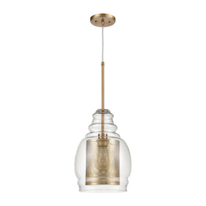 Atlas Herndon 11" Wide Pendant Light - Antique Gold & Clear Glass Shade, Ideal for Modern Spaces & Entryways CL11778-GD