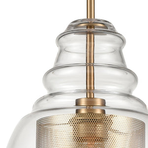 Atlas Herndon 11" Wide Pendant Light - Antique Gold & Clear Glass Shade, Ideal for Modern Spaces & Entryways CL11778-GD