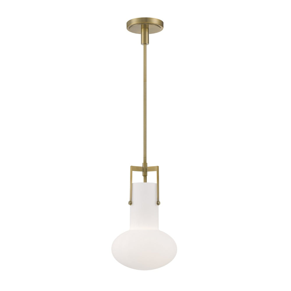 Atlas Izel 10'' Wide 1-Light Pendant - Stylish Glass Shade for Modern Industrial Elegance in Any Space Antique Brass CL11779-BS