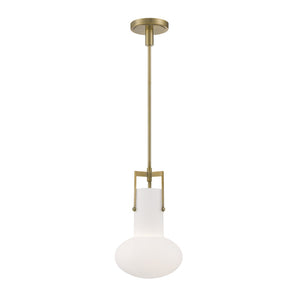 Atlas Izel 10'' Wide 1-Light Pendant - Stylish Glass Shade for Modern Industrial Elegance in Any Space Antique Brass CL11779-BS