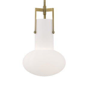 Atlas Izel 10'' Wide 1-Light Pendant - Stylish Glass Shade for Modern Industrial Elegance in Any Space Antique Brass CL11779-BS
