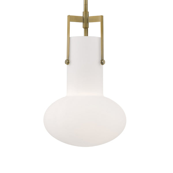 Atlas Izel 10'' Wide 1-Light Pendant - Stylish Glass Shade for Modern Industrial Elegance in Any Space Antique Brass CL11779-BS