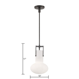 Atlas Izel 10'' Wide 1-Light Pendant - Stylish Glass Shade for Modern Industrial Elegance in Any Space Oil Rubbed Bronze CL11779-BZ
