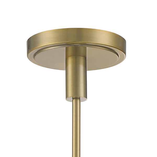 Atlas Izel 12" Wide Pendant Light - Antique Brass Glass Shade for Modern Industrial Home Décor Elegance CL11780-BS