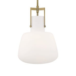 Atlas Izel 12" Wide Pendant Light - Antique Brass Glass Shade for Modern Industrial Home Décor Elegance CL11780-BS