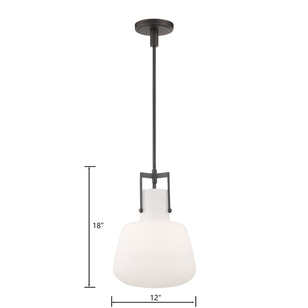 Atlas Izel 12" Wide 1-Light Pendant - Elegant Oil Rubbed Bronze with Clear Glass Shade for Modern Spaces CL11780-BZ