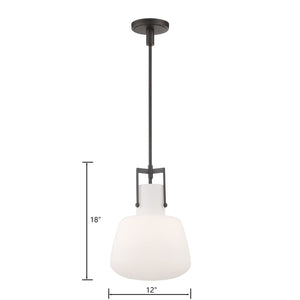 Atlas Izel 12" Wide 1-Light Pendant - Elegant Oil Rubbed Bronze with Clear Glass Shade for Modern Spaces CL11780-BZ