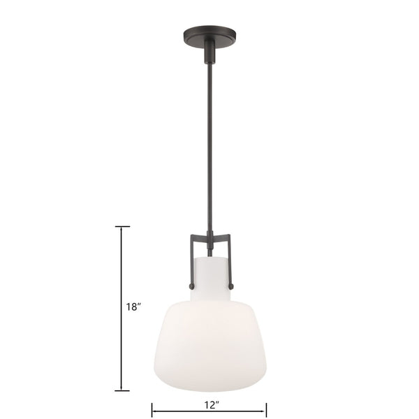 Atlas Izel 12" Wide 1-Light Pendant - Elegant Oil Rubbed Bronze with Clear Glass Shade for Modern Spaces CL11780-BZ