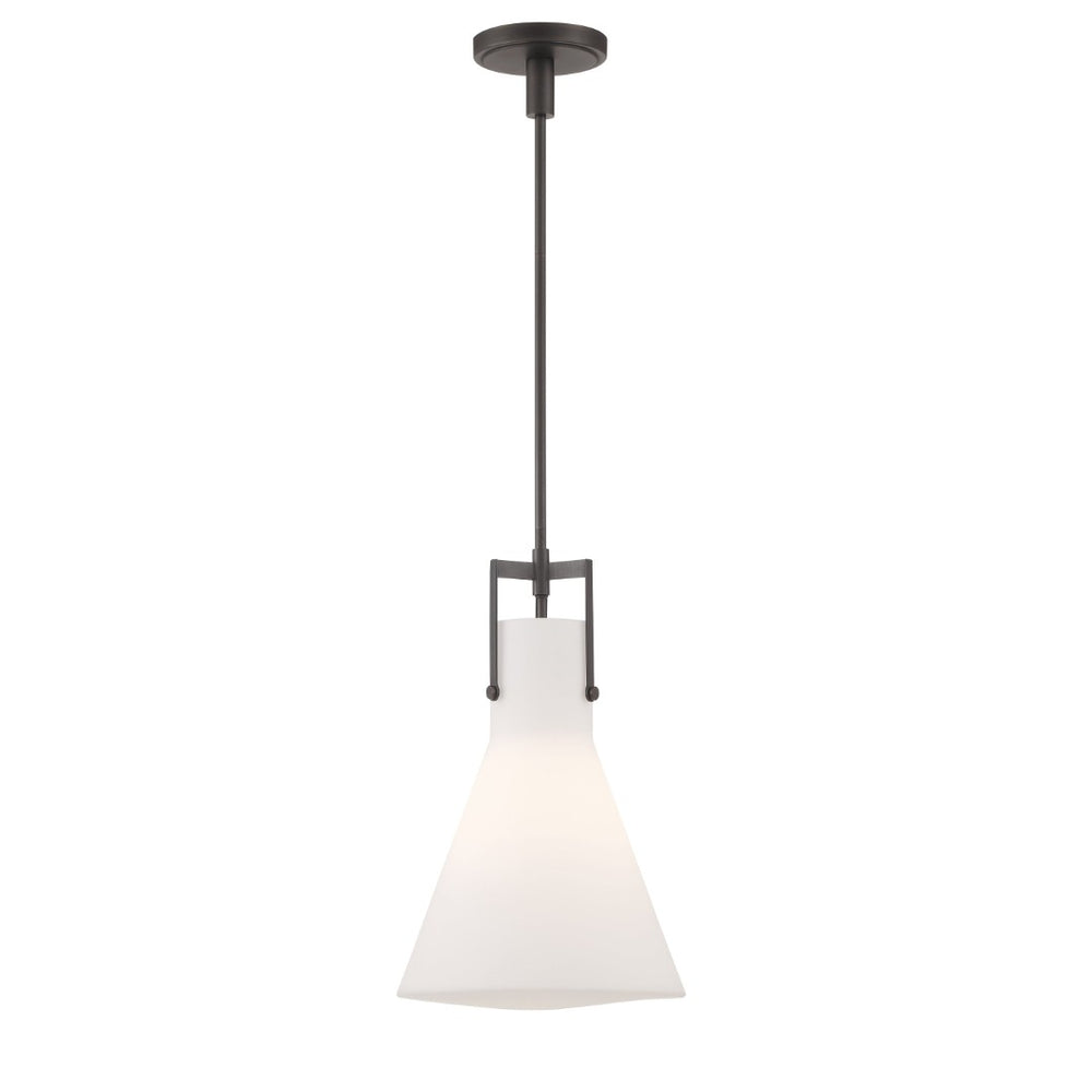 Atlas Izel 12" Wide Pendant Light - Industrial Oil Rubbed Bronze Fixture for Modern Home Aesthetics CL11781-BZ