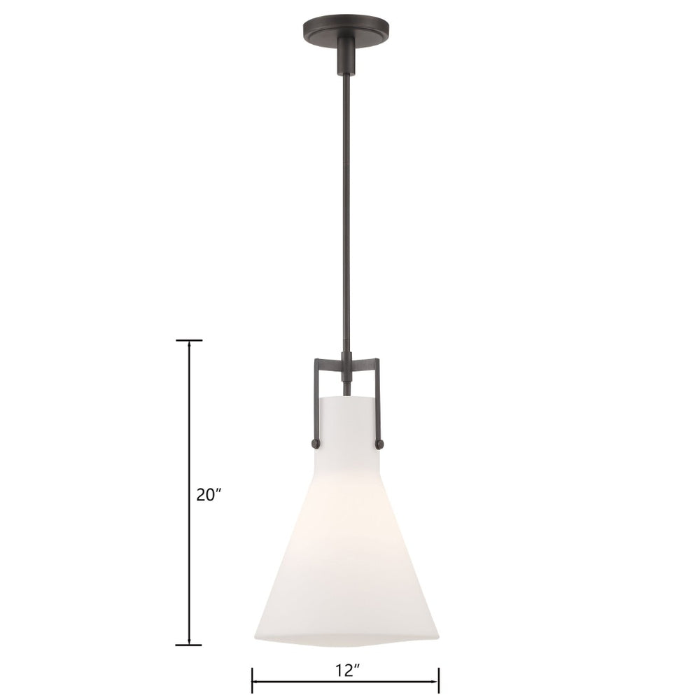 Atlas Izel 12" Wide Pendant Light - Industrial Oil Rubbed Bronze Fixture for Modern Home Aesthetics CL11781-BZ