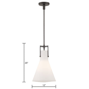 Atlas Izel 12" Wide Pendant Light - Industrial Oil Rubbed Bronze Fixture for Modern Home Aesthetics CL11781-BZ