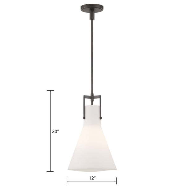 Atlas Izel 12" Wide Pendant Light - Industrial Oil Rubbed Bronze Fixture for Modern Home Aesthetics CL11781-BZ