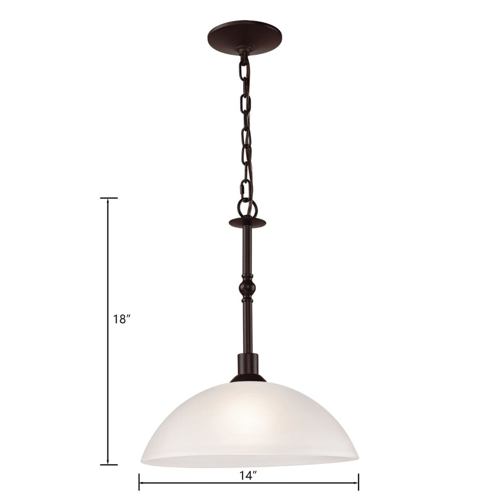 Atlas Jackson 14'' Wide 1-Light Pendant - Modern Tulip Glass Shade in Oil Rubbed Bronze for Stylish Illumination CL11782-BZ
