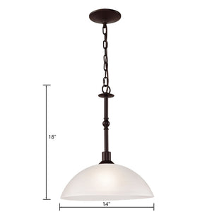 Atlas Jackson 14'' Wide 1-Light Pendant - Modern Tulip Glass Shade in Oil Rubbed Bronze for Stylish Illumination CL11782-BZ