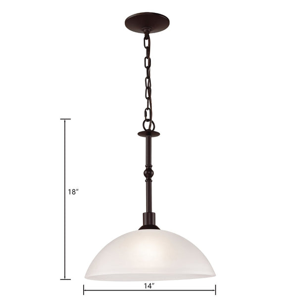Atlas Jackson 14'' Wide 1-Light Pendant - Modern Tulip Glass Shade in Oil Rubbed Bronze for Stylish Illumination CL11782-BZ