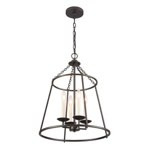 Atlas Joanie 4-Light Pendant - Sculptural Lantern Design for Rustic Charm in Dining Rooms and Entryways Old Bronze CL11784-BZ
