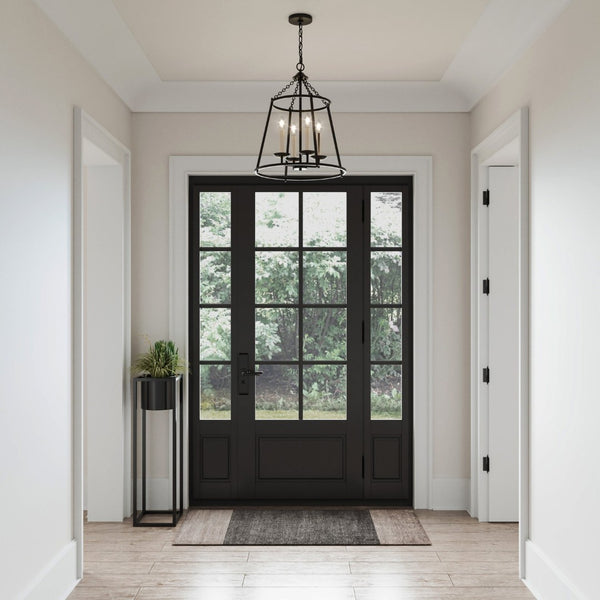 Atlas Joanie 4-Light Pendant - Sculptural Lantern Design for Rustic Charm in Dining Rooms and Entryways Old Bronze CL11784-BZ