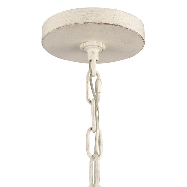 Atlas Joanie 4-Light Pendant - Sculptural Lantern Design for Rustic Charm in Dining Rooms and Entryways Antique White CL11784-WH