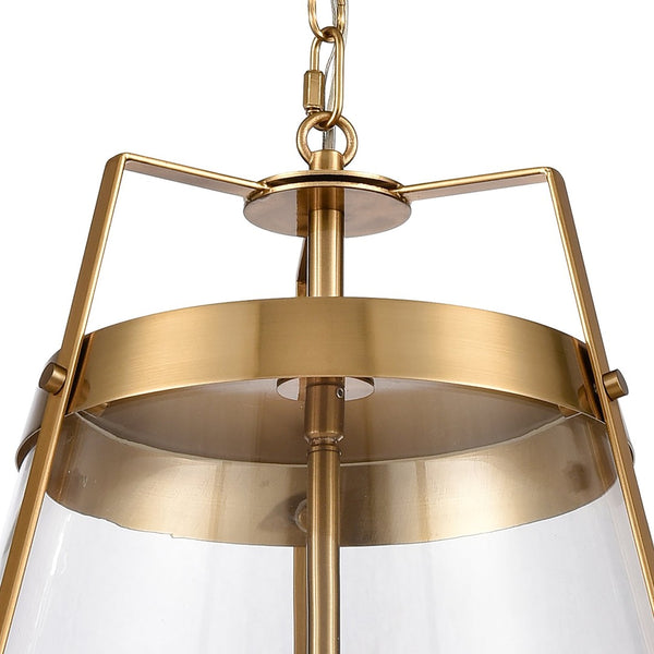 Atlas Judy 16'' Wide 3-Light Pendant - Elegant Glass Shade for Modern Dining and Stylish Home Interiors Satin Brass CL11785-BS
