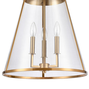 Atlas Judy 16'' Wide 3-Light Pendant - Elegant Glass Shade for Modern Dining and Stylish Home Interiors Satin Brass CL11785-BS