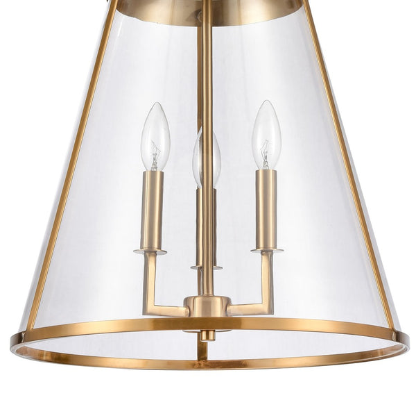 Atlas Judy 16'' Wide 3-Light Pendant - Elegant Glass Shade for Modern Dining and Stylish Home Interiors Satin Brass CL11785-BS