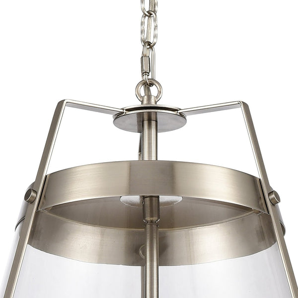 Atlas Judy 16'' Wide 3-Light Pendant - Elegant Glass Shade for Modern Dining and Stylish Home Interiors Satin Nickel CL11785-SV