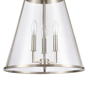 Atlas Judy 16'' Wide 3-Light Pendant - Elegant Glass Shade for Modern Dining and Stylish Home Interiors Satin Nickel CL11785-SV