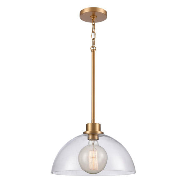 Atlas Julian 14'' Wide 1-Light Pendant - Stylish Glass Dome for Modern Spaces, Perfect for Entryways & More Brushed Gold CL11786-GD
